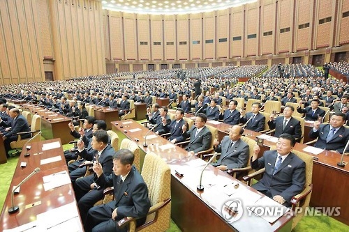 북한 최고인민회의 회의장 모습[연합뉴스 자료사진]