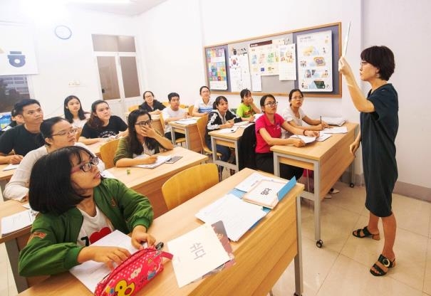 베트남 꾸이년 세종학당의 한국어 수업 모습