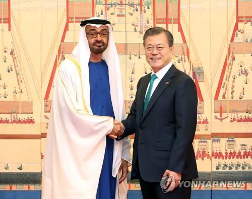 문대통령, UAE 왕세제에 "원전협력, 100년 바라보며 같이 가자"
