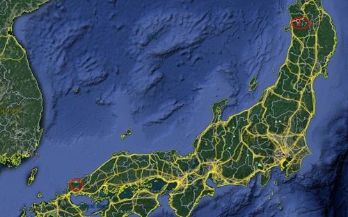 일본 방위성이 '이지스 어쇼어' 유력 배치 후보지로 꼽고 있는 아키타·야마구치현