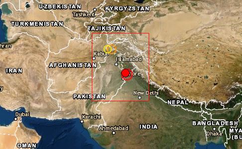 파키스탄 지진 진앙 위치