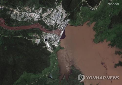 지난 12일 '그랜드 에티오피아 르네상스 댐'의 위성사진