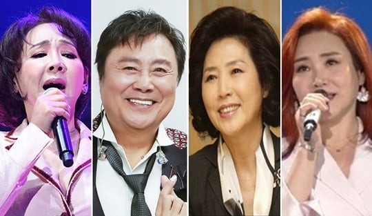 (왼쪽부터) 김수희, 남진, 고두심, 주현미