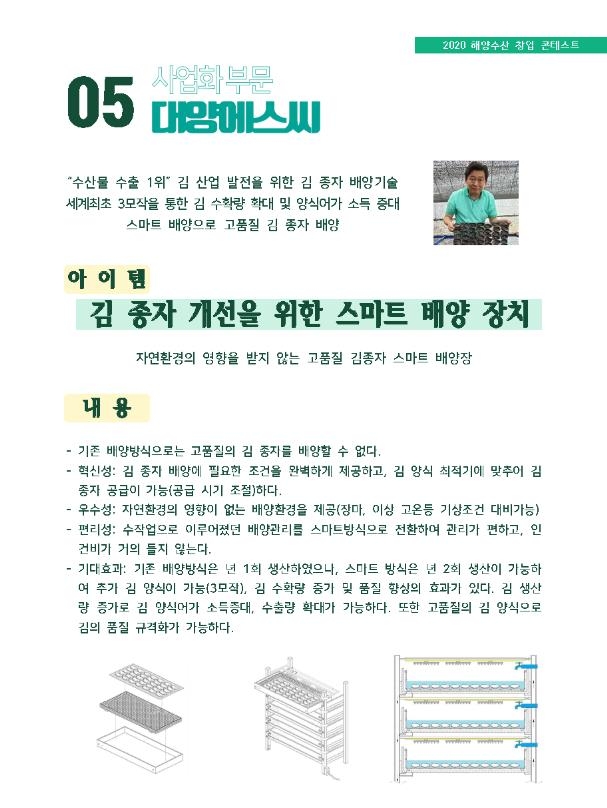 '2020 해양수산 창업 콘테스트' 대상 수상작