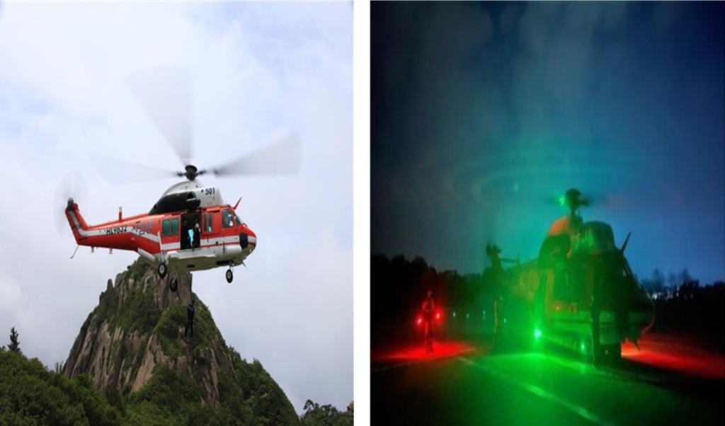 야간산불 진화가 가능한 산림청 대형헬기(KUH-1ES, 수리온) 