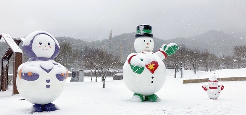 [픽! 정읍] 내장산 조각공원에 설치된 눈사람 조형물
