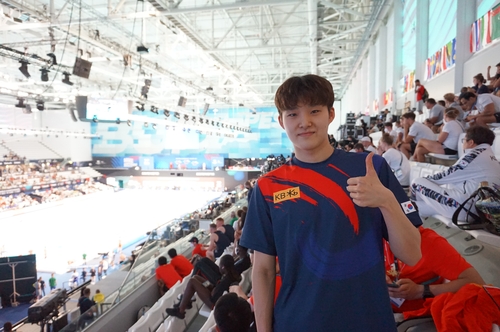 세계선수권대회 남자 자유형 400ｍ 결승에 진출한 김우민.