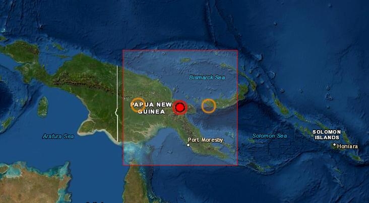 11일 파푸아뉴기니 지진 발생 지역.