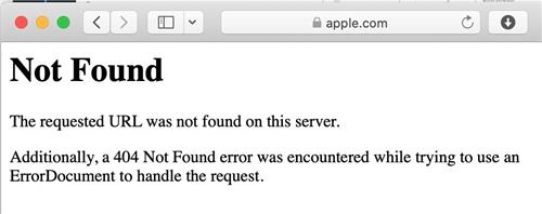 애플 홈페이지 오류 화면
