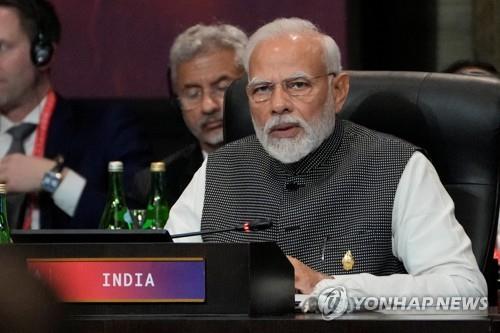 G20 정상회의에 참석한 나렌드라 모디 인도 총리.