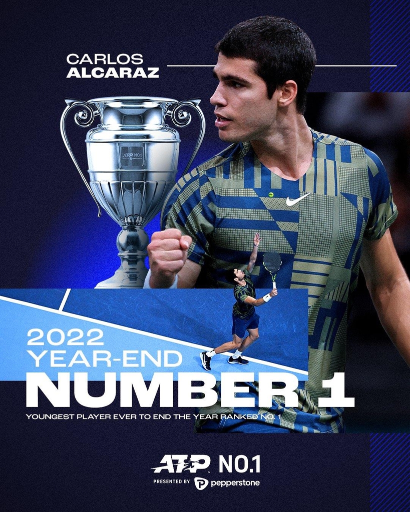 2022년 ATP 투어 단식 연말 세계 1위 알카라스. 