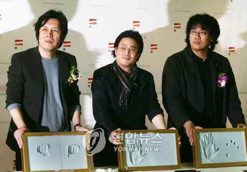 왼쪽부터 이창동, 박찬욱, 봉준호 감독 