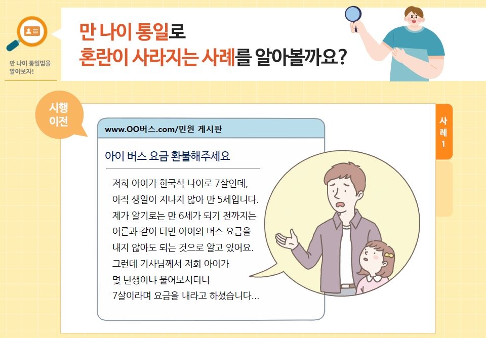 학생용 '만 나이' 교육자료