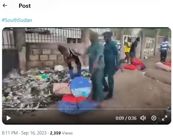 남수단 주바 시장대행, 女노점상 폭행 영상 