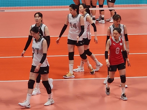 고전하는 한국 여자배구 대표팀
