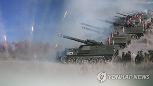 North Korea, shooting training (CG) in maritime buffer zone