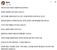 홍준표 "원구성은 헌재 심판대상 아냐…대화·타협으로 풀어야"