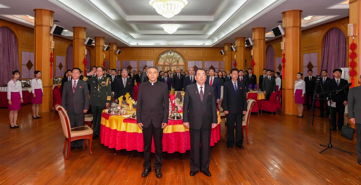 27일 평양 중국대사관에서 열린 중국 건국 75주년 기념 리셉션