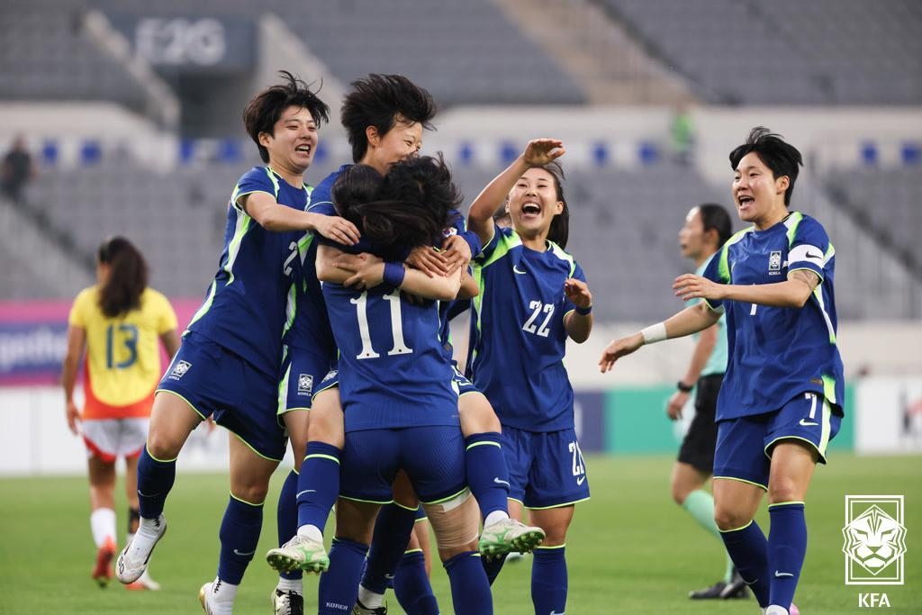아쉬운 자책골…여자축구대표팀, 콜롬비아와 2차전 1-1 비겨