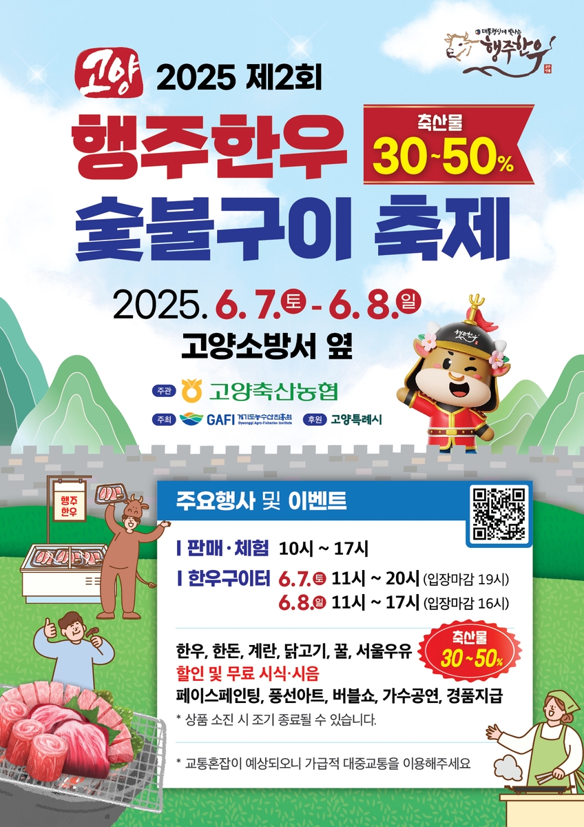 2025 제2회 행주 한우 숯불구이 축제' 안내 포스터