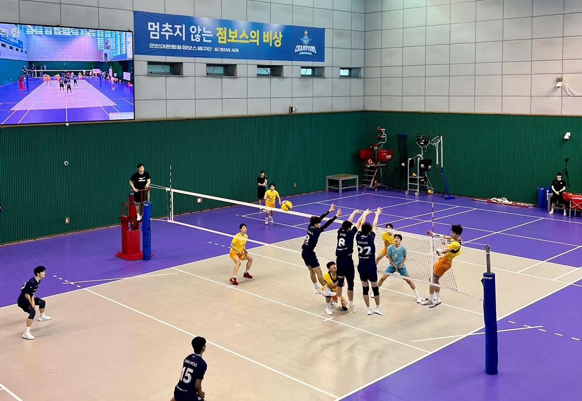 남자배구 대한항공, KB손보와 연습경기 2연승으로 마무리