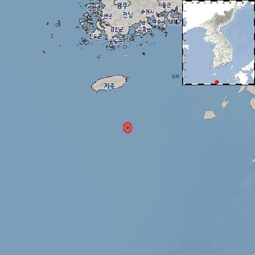 기상청 "서귀포 남남동쪽 바다서 규모 2.5 지진…피해 없을듯"