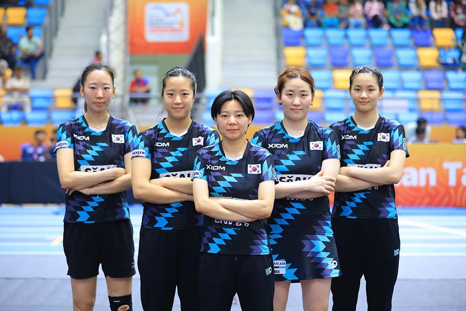 아시아선수권에 출전한 한국 여자탁구 대표팀