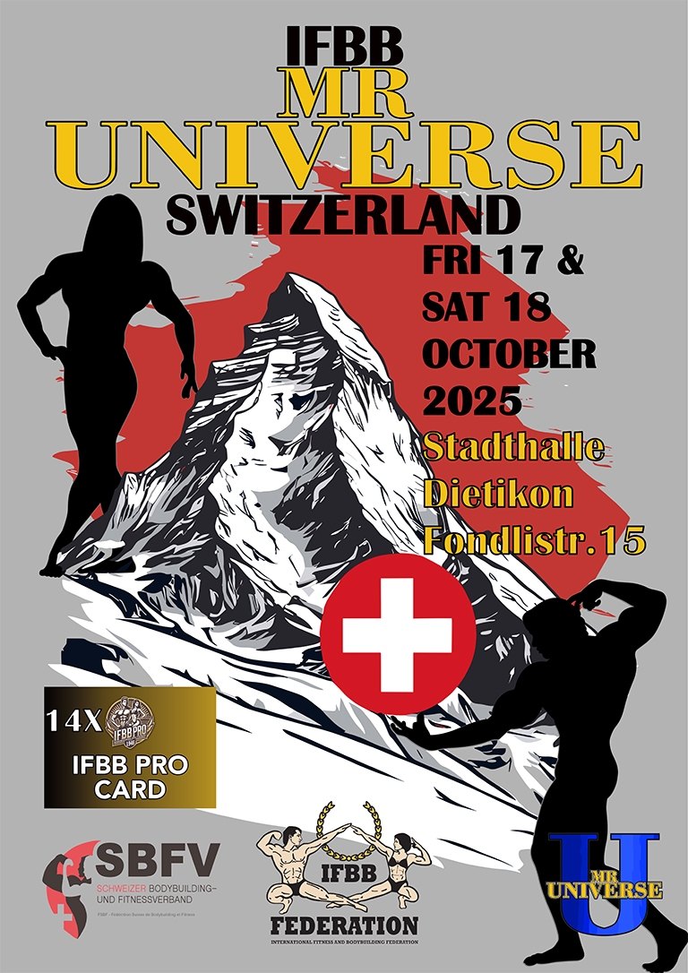 '2025 IFBB 미스터 유니버스 스위스' 포스터