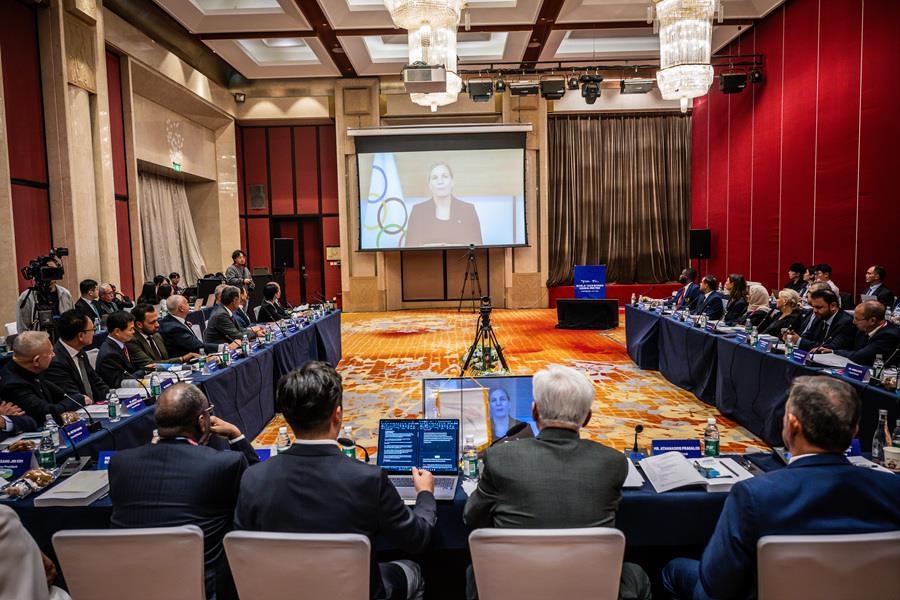 세계태권도연맹 집행위원회 회의 모습.