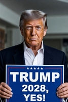 트럼프, '금지된 3선' 도전 또 암시?…SNS에 '2028' 새긴 이미지