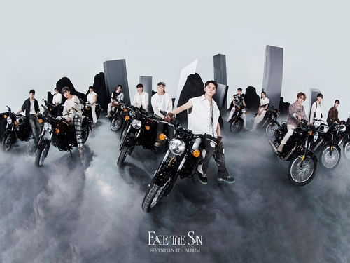 Esta foto proporcionada por Pledis Entertainment es un póster promocional de "Face the Sun", el cuarto álbum de larga duración del grupo masculino de K-pop Seventeen. (Prohibida su reventa y archivo)