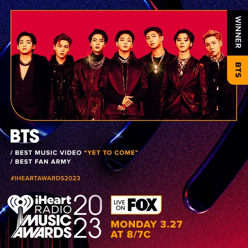 BTS es galardonado en los premios 'iHeartRadio Music Awards' por 6º año consecutivo