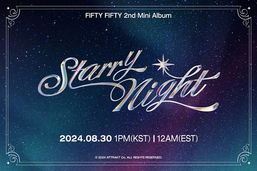 En la fotografía, proporcionada por la agencia de representación Attrakt, se muestra una imagen promocional de "Starry Night", el próximo sencillo del grupo femenino de K-pop Fifty Fifty, cuyo lanzamiento está previsto para el 30 de agosto de 2024. (Prohibida su reventa y archivo)