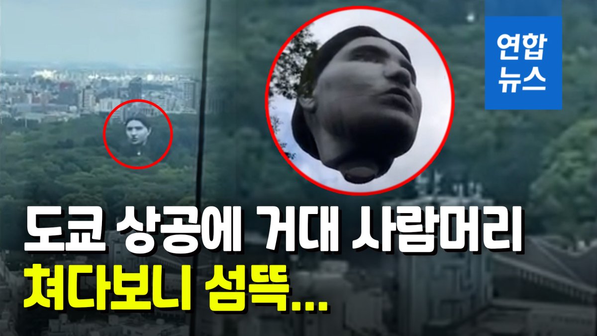 [영상] 하늘 쳐다보고 '깜짝'…도쿄 상공에 7층 높이 얼굴이