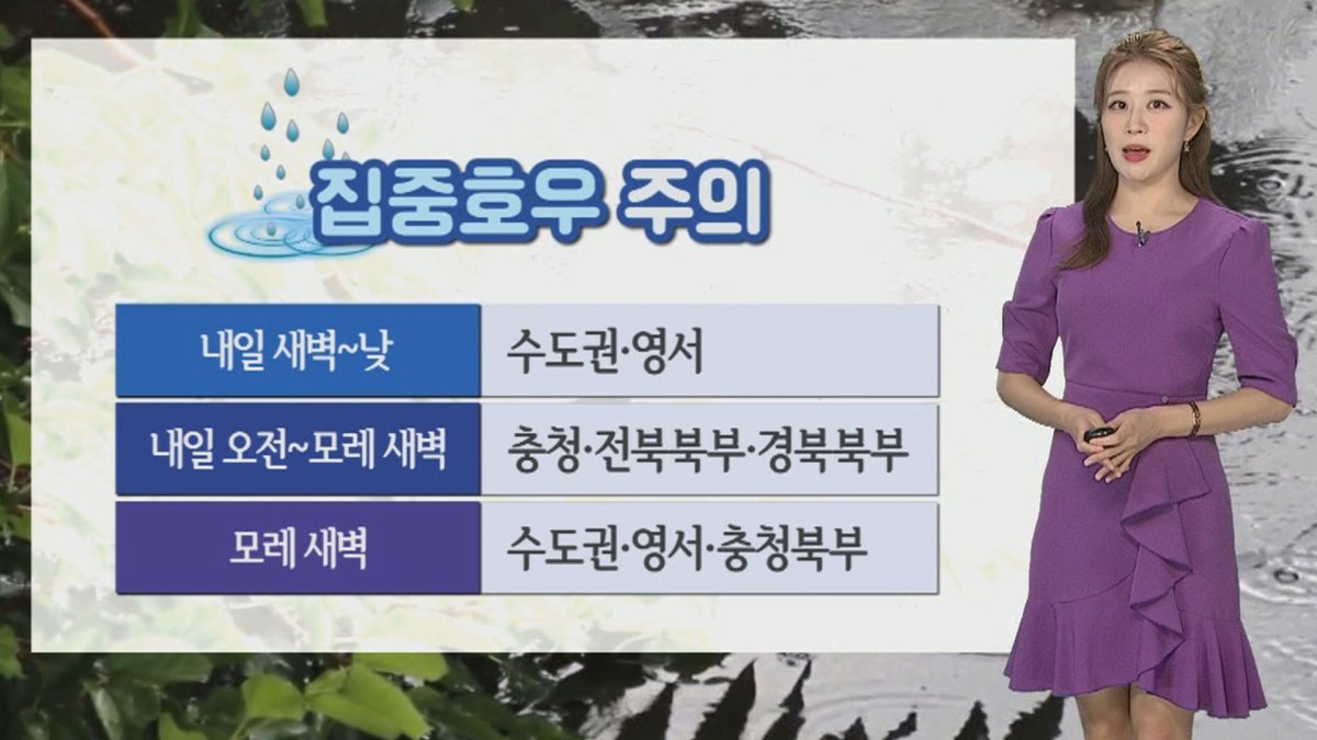 [날씨] 내일 중부 최대 300mm 많은 비…새벽 집중호우 주의 | 연합뉴스