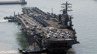 米原子力空母ニミッツが釜山入港　北朝鮮への「警告」（３月２８日）
