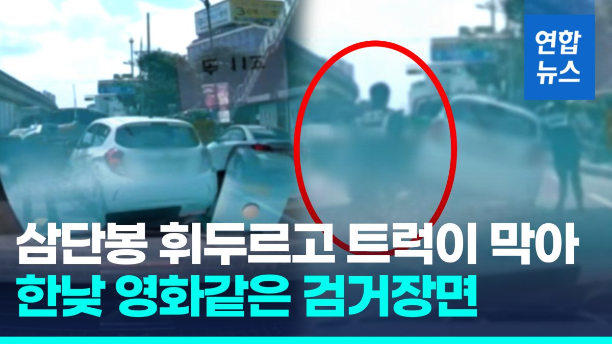 [영상] 훔친 차로 도주하던 10대들 붙잡혀…화물차가 가로막아