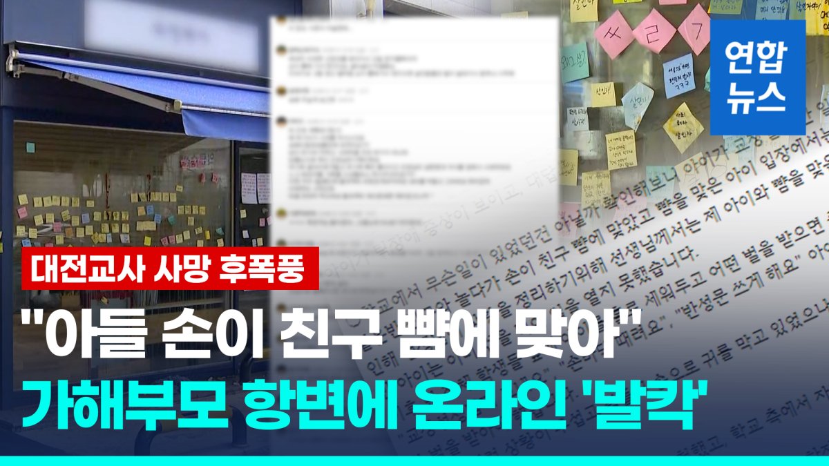 [영상] 아들 손이 친구 뺨에 맞아?…대전교사 가해 부모 입장문 '역풍'