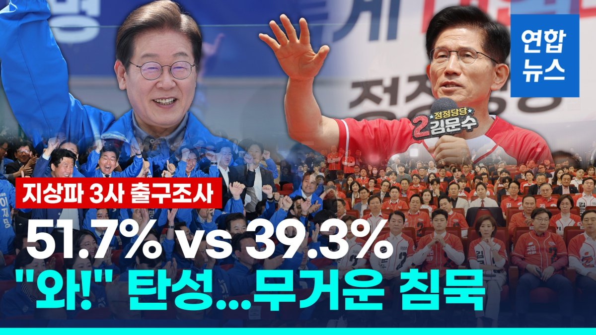 [영상] 대선 출구조사 발표 순간…'탄성·환호' vs '눈물·침묵'