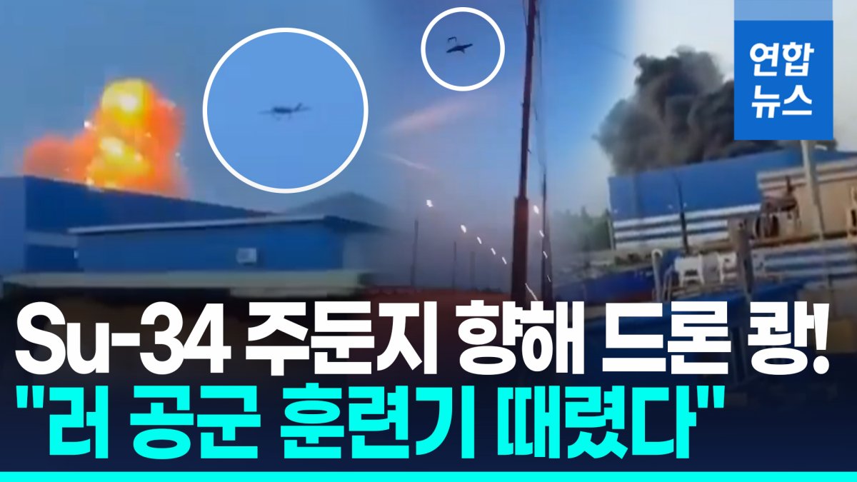 [영상] 러 대공습에 우크라 반격…"수호이 주둔기지 쾅! 훈련기 타격"