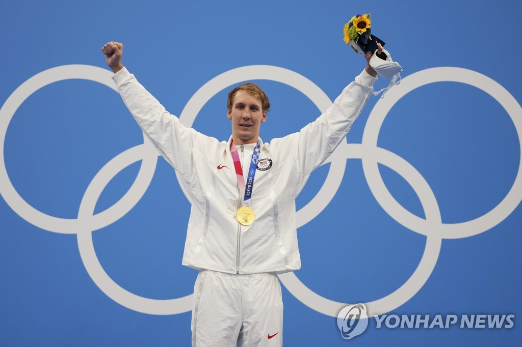 미국에 도쿄올림픽 첫 메달을 안긴 남자 개인혼영 400m 우승자 체이스 케일리시.