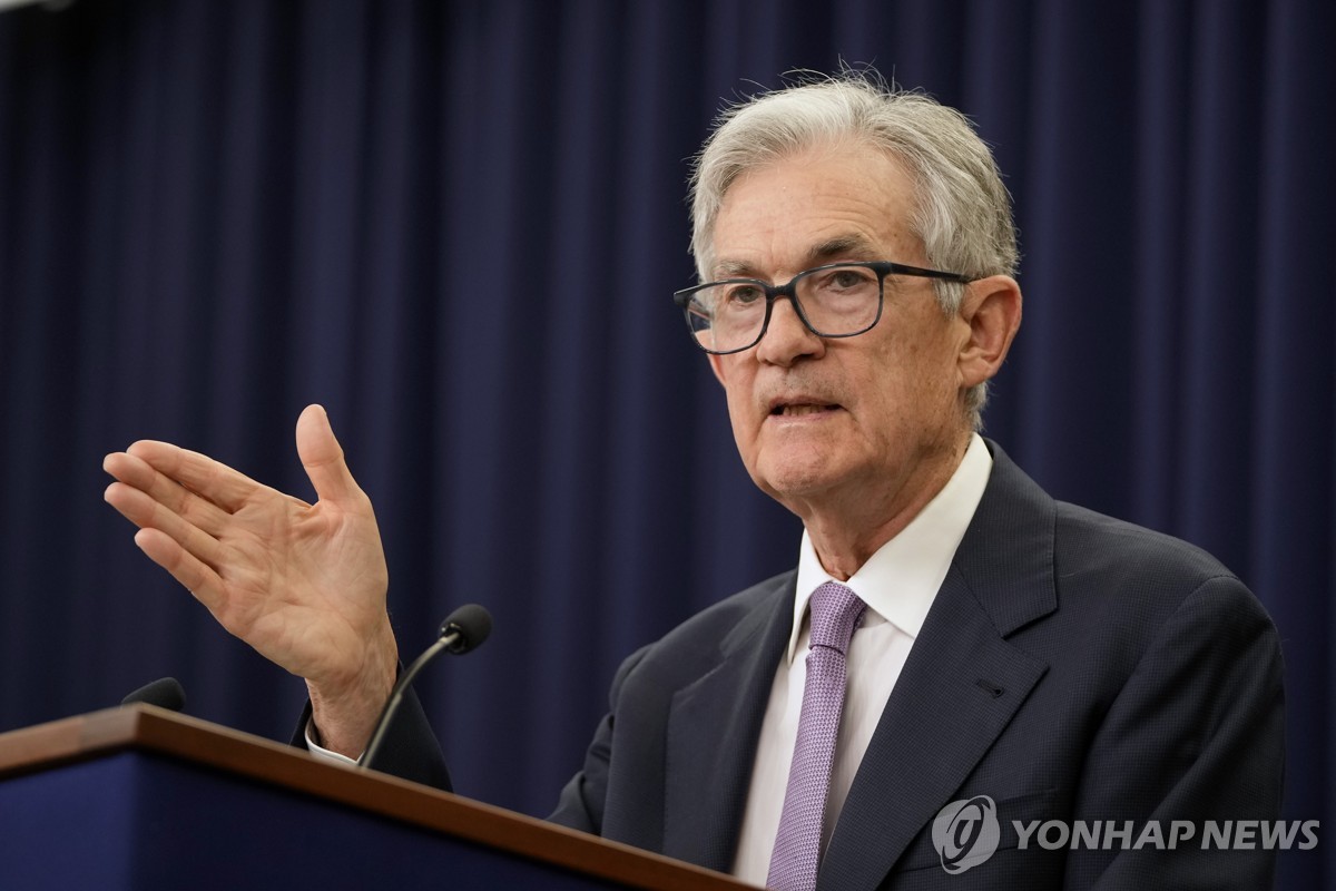 U.S. Federal Reserve Board Chairman Jerome Powell speaks during a news conference at the Federal Reserve in Washington on Nov. 7, 2024, in this photo released by the Associated Press. (Yonhap)