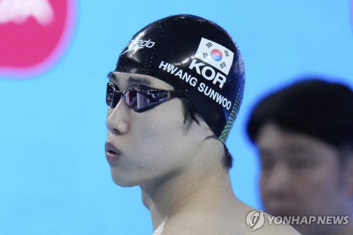 자유형 200ｍ 경기를 앞둔 황선우