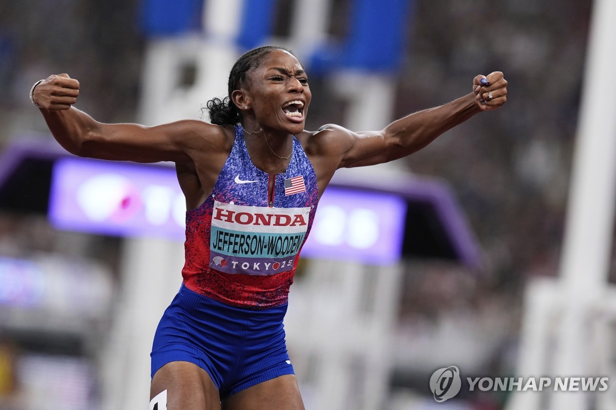제퍼슨, 도쿄 세계육상선수권 여자 100ｍ 우승