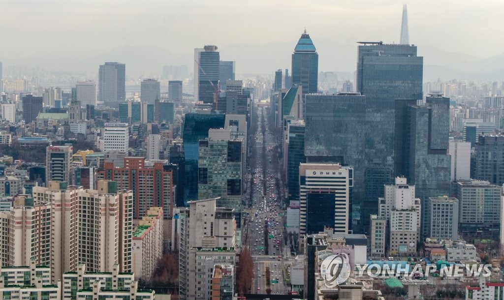 상공에서 바라본 테헤란로