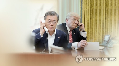 文대통령-트럼프 통화…비핵화 대화 모멘텀 유지 공감 (CG)