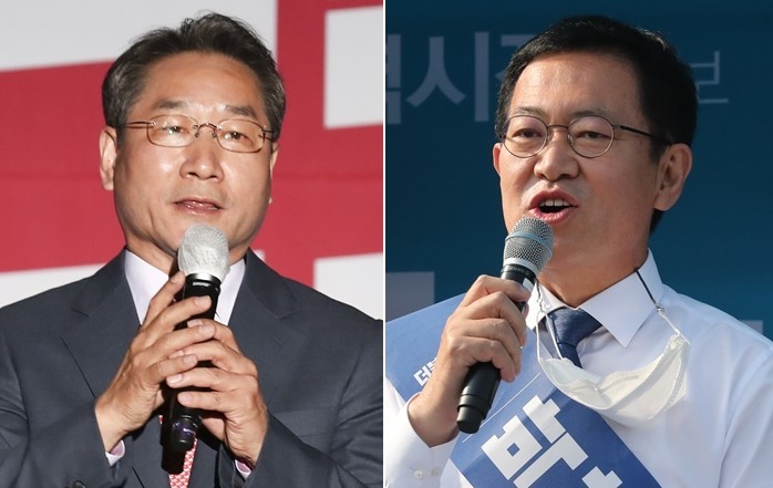 국민의힘 유정복 후보(왼쪽)-더불어민주당 박남춘 후보