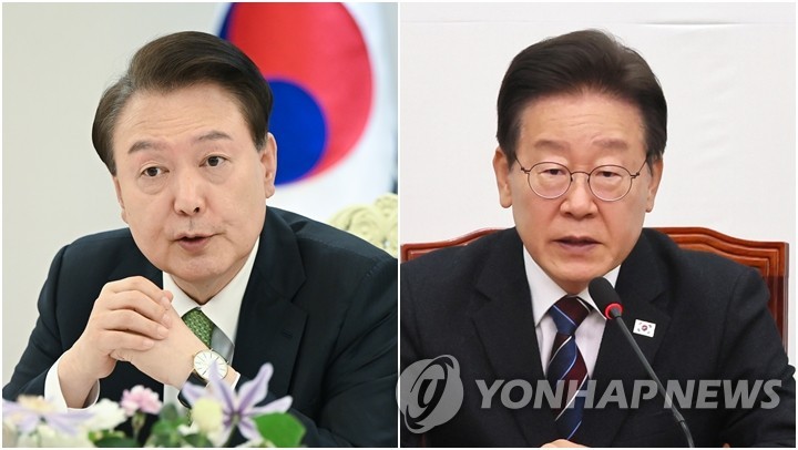윤석열 대통령(왼쪽)과 더불어민주당 이재명 대표 / 연합뉴스