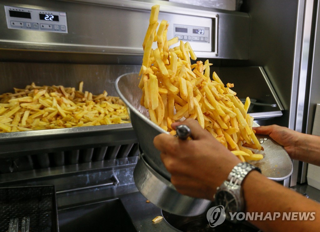 한 벨기에 음식점의 감자튀김