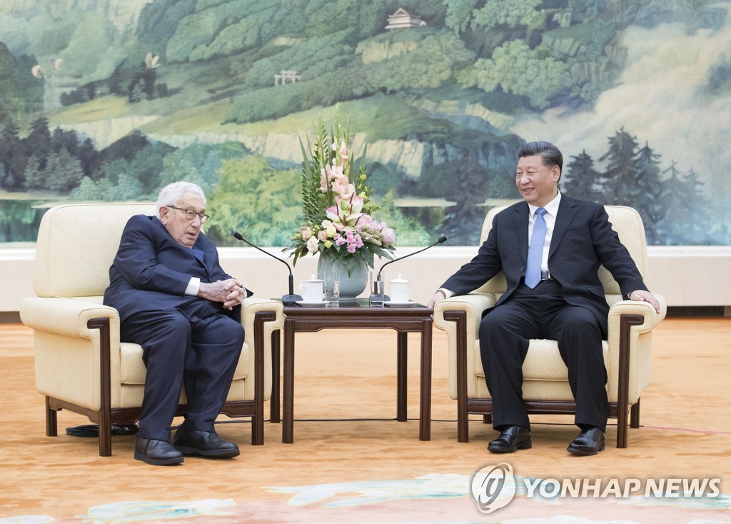 2019년 11월22일 베이징에서 시진핑 주석과 만난 키신저